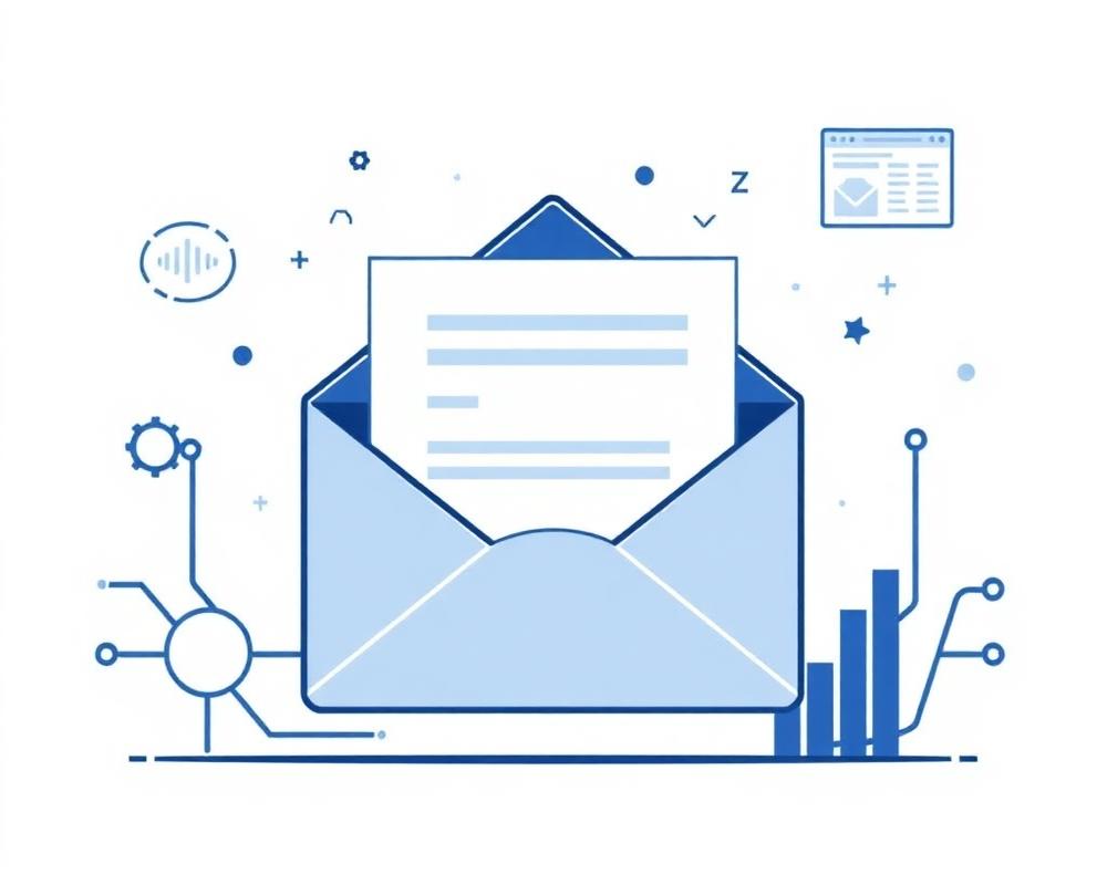 Illustration of a newsletter email with technology insights